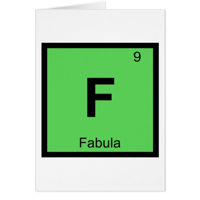 F - Fabula Filmteori Kemi Periodiska Systemet Hälsningskort (Framsidan)