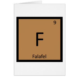 F - Falafelkemi Periodic Bord Symbol Hälsningskort