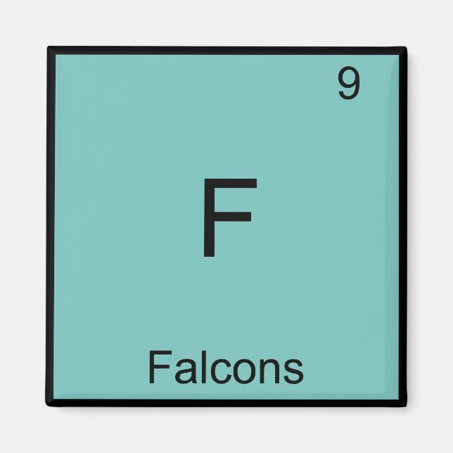 F - Falcons Funny Inslag kemi Symbol T-Shirt Magnet (Framsidan)