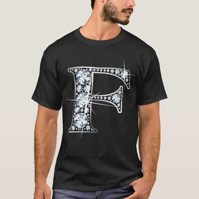’F’ Faux-’Diamond Bling’ T-Shirt (Framsida)