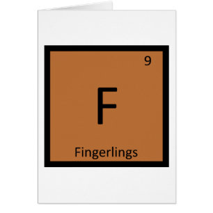 F - Fingerlings kemi Periodiska systemets symbol Hälsningskort