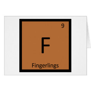 F - Fingerlings kemi periodiska systemets symbol Hälsningskort
