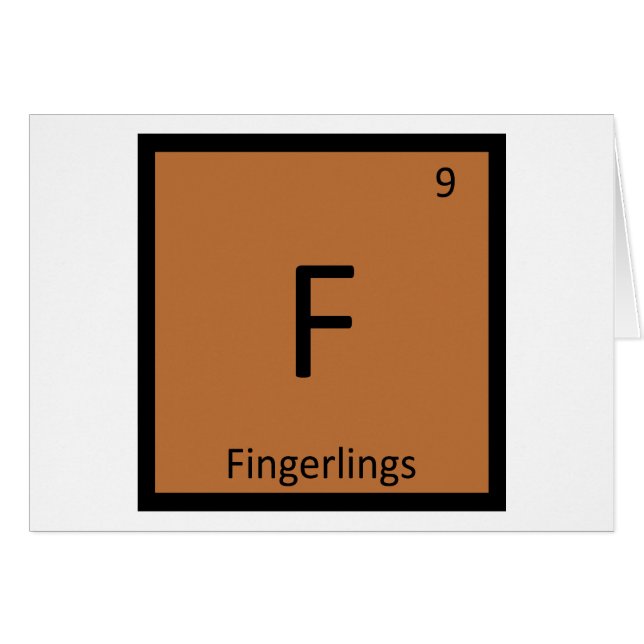 F - Fingerlings kemi periodiska systemets symbol Hälsningskort (Framsidan Horizontal)