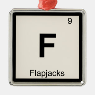 F - Flapjacks Kemiska Periodiska Systemets Symbol Julgransprydnad Metall