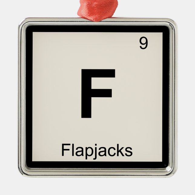 F - Flapjacks Kemiska Periodiska Systemets Symbol Julgransprydnad Metall (Framsidan)
