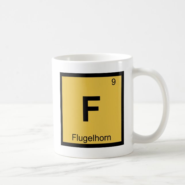 F - Flygelhorn Musik Kemi Periodiska Systemet Kaffemugg (Höger)