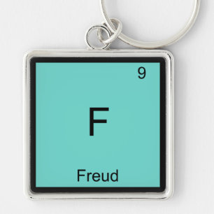 F - Freud Funny Chemistry Inslag Symbol T-Shirt Fyrkantig Silverfärgad Nyckelring