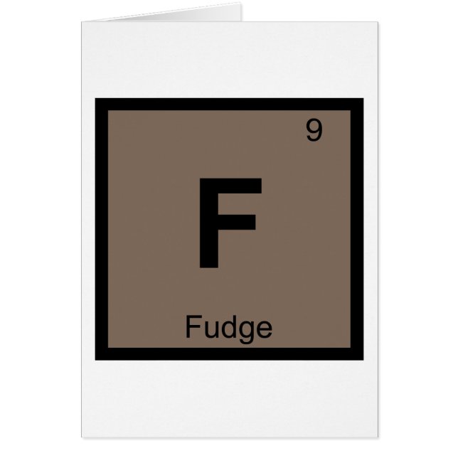 F - Fudge Kemi Periodiska Systemet Symbol Hälsningskort (Framsidan)