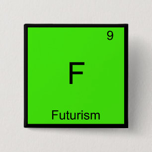 F - Futurism Rolig Kemielement Symbol T-shirt Knapp