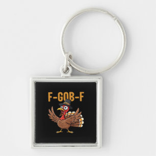 F-GOB-F Klassisk Vintage Stil Fyrkantig Silverfärgad Nyckelring