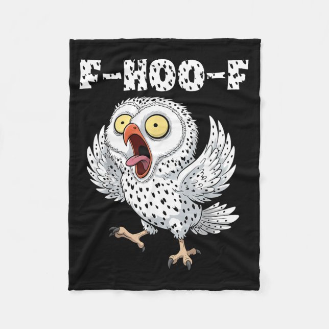 F-hoo-f Ugglor Meme – Rolig Skrikande Uggle Fågel  Fleecefilt (Framsidan)