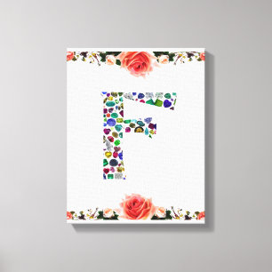F Initial Gem-design Canvastryck