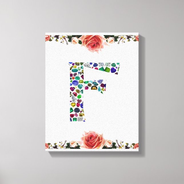 F Initial Gem-design Canvastryck (Framsida)