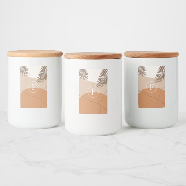 F - Inledande monogram Brev F Abstrakt utformning Mat Etikett (Flaskor)