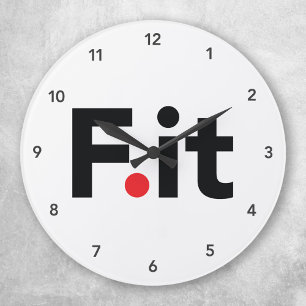 F IT Anti Fitness Slogan Rund Klocka
