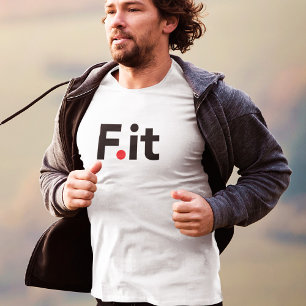 F IT Anti Fitness Slogan T Shirt
