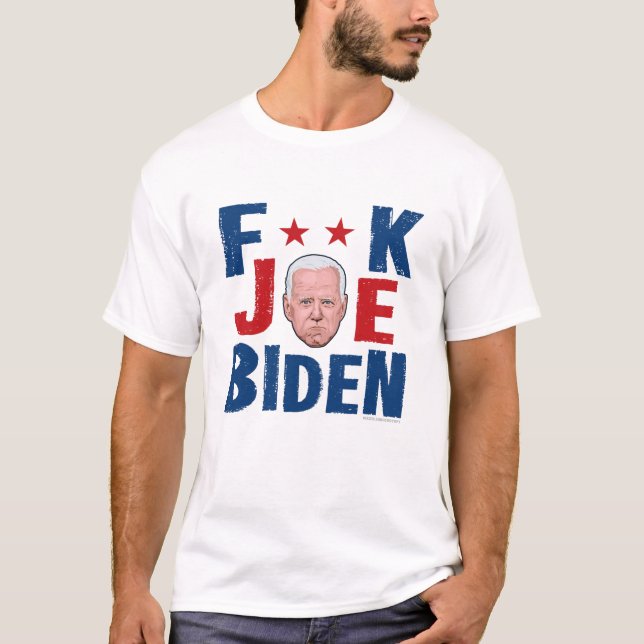 F**K JOE BIDEN White T-Shirt (Framsida)