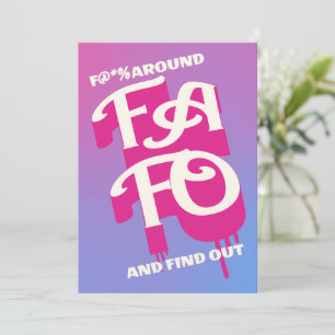 F_K Runt och fyll i vitt på Rosa-typografi Julkort