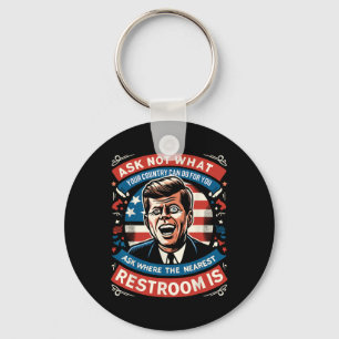 F. Kennedy Funny Patriotic Toilet Meme 4:e juli Nyckelring