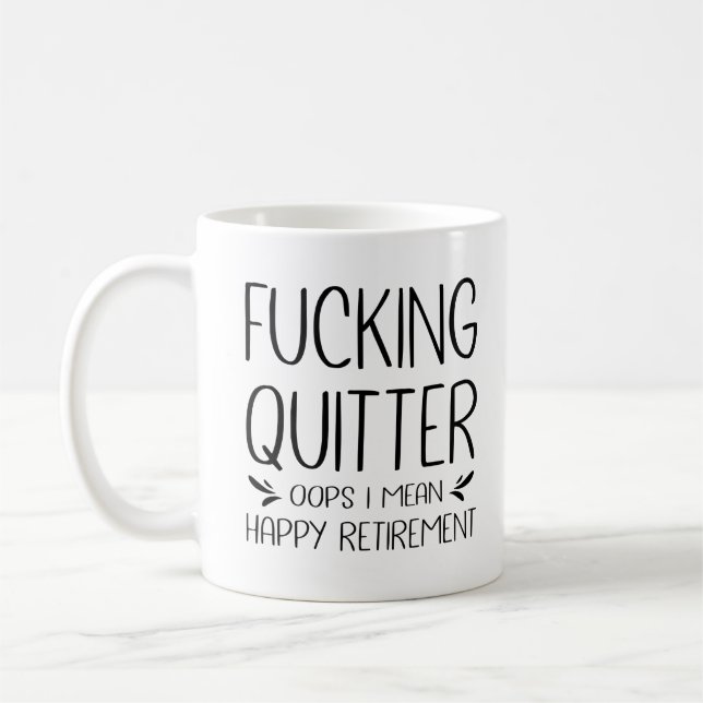 F*Kortkommandon I Elaket Lycklig Pension Kaffemugg (Vänster)