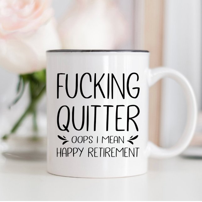 F*Kortkommandon I Elaket Lycklig Pension Kaffemugg (Skapare uppladdad)
