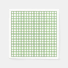 F & L Mörk grönt Gingham Pappersservett