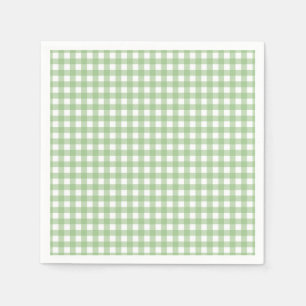 F & L Mörk grönt Gingham Pappersservett