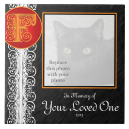 F Monogram "In Memory of Your Loved One"-panel Kakelplatta