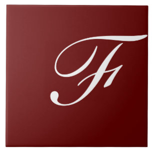 F Monogram Initial White på måndag Kakelplatta