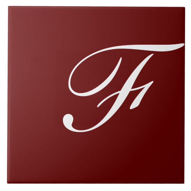 F Monogram Initial White på måndag Kakelplatta (Framsidan)