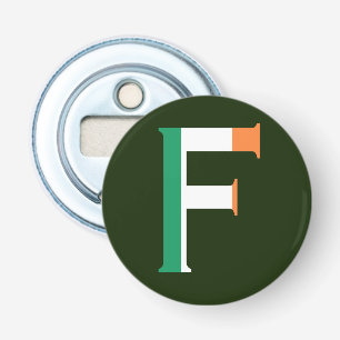 F Monogram överlagt på irländska Flagga Flasköppnare