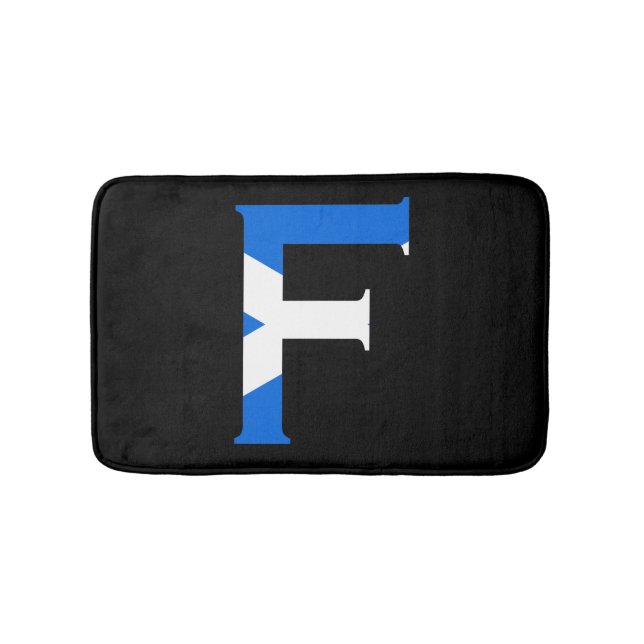 F Monogram överlagt på skotsk Flagga Badrumsmatta (Framsidan)