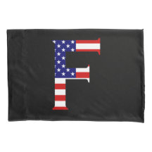 F Monogram täckt över USA flagga