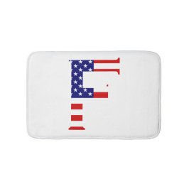 F Monogram täckt över USA flagga Badrumsmatta