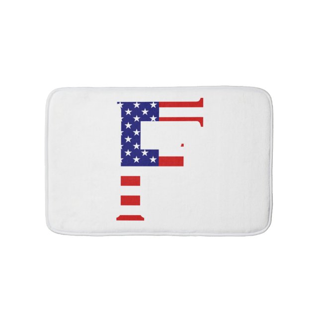 F Monogram täckt över USA flagga Badrumsmatta (Framsidan)