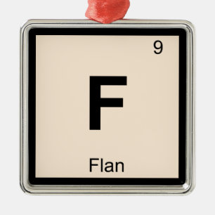 F - Periodisk Bord-symbol för flankemi Julgransprydnad Metall