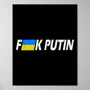 F Putin Ukraina Flagga Poster