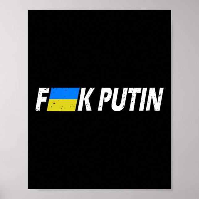 F Putin Ukraina Flagga  Poster (Framsidan)