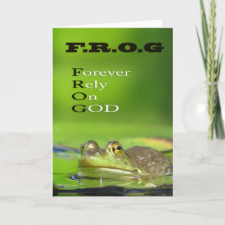 F.R.O.G Forever.Rely.On.GOD Greeting Cards Kort