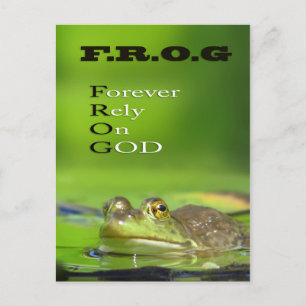 F.R.O.G Forever.Rely.On.GOD-vykort Vykort