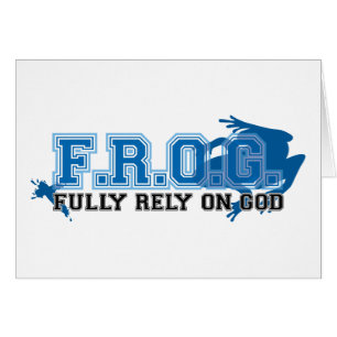 F.R.O.G. - Rely fullständigt på guden (blått) Hälsningskort