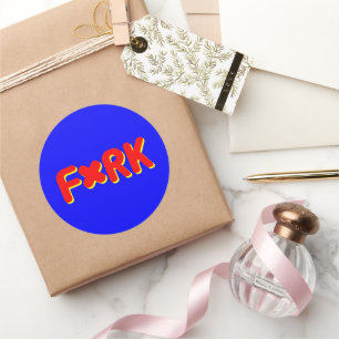F*RK - Spelande, hölje i gaffelformat nr 2 Runt Klistermärke