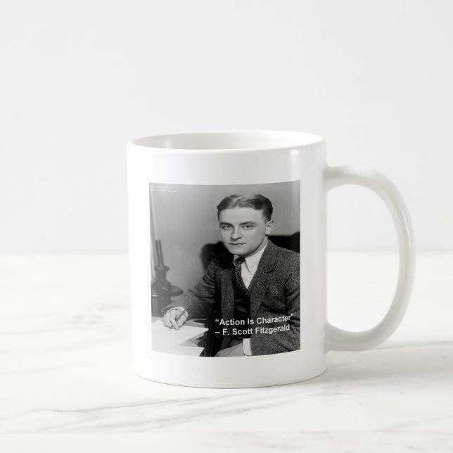 F Scott Fitzgerald "Action Is Character"-gåvor Kaffemugg (Höger)