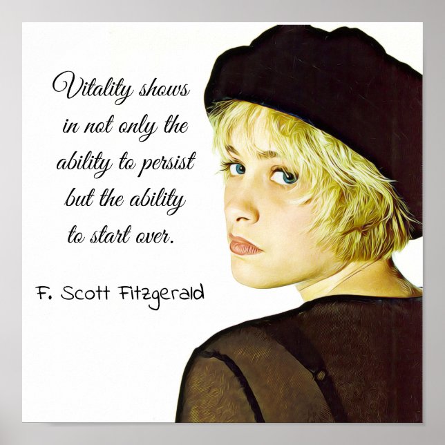 F. Scott Fitzgerald citat Poster (Framsidan)