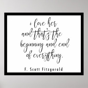 F. Scott Fitzgerald citationsteckenaffisch Poster