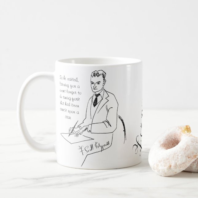 F. Scott Fitzgerald Kaffemugg (Med munk)