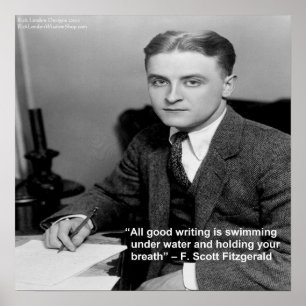 "F Scott Fitzgerald om ”Bra Författarskap” Visdoms Poster
