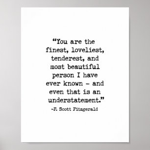 F. Scott Fitzgerald Quote. Poster