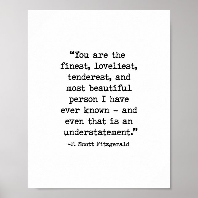 F. Scott Fitzgerald Quote. Poster (Framsidan)