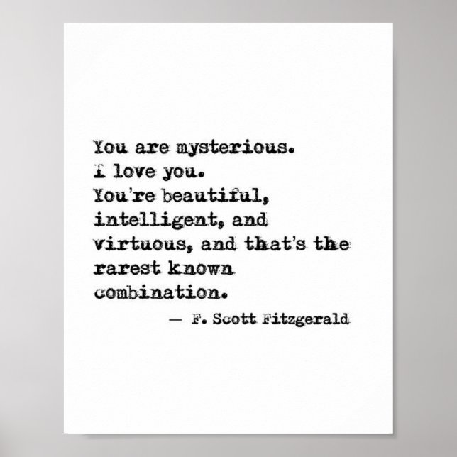 F Scott Fitzgerald Quote Poster (Framsidan)